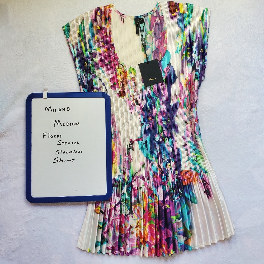 Milano Floral Stretch Sleeveless Shirt